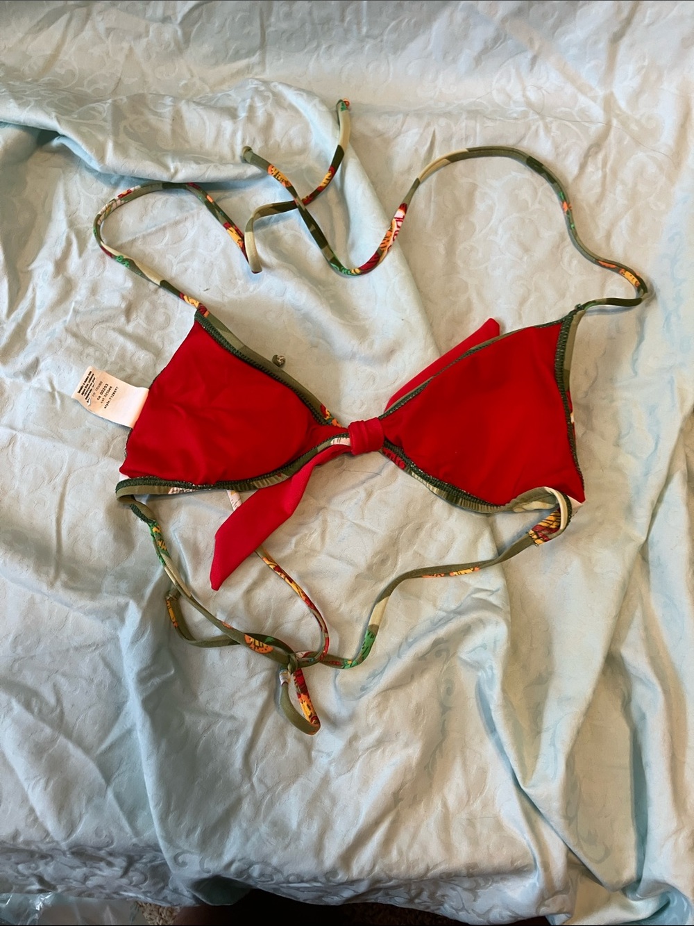 OP Ocean Pacific Floral Swimwear with Red and Green Accents - Picture 8 of 8